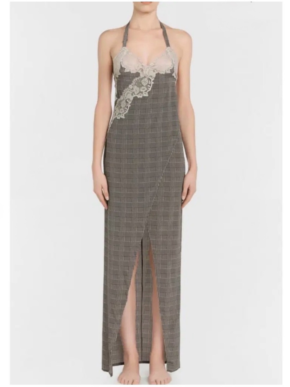$650 NWT Gorgeous Silk La Perla Deep Plum Lace-Embroidered Gown